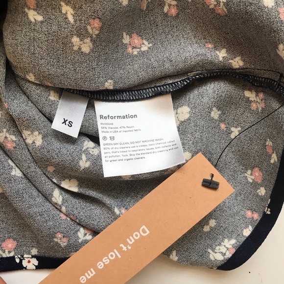 Reformation Claudette tie front floral blouse top - Picture 7 of 9